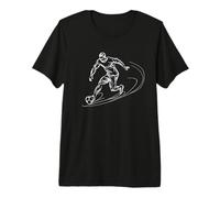 Arte in Linea del Giocatore di Calcio Maglietta Premium