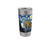Arte ispirata a Pika Starry Night van Gogh Bicchiere termico in acciaio inox doppia parete