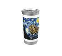 Arte ispirata a Pika Starry Night van Gogh Bicchiere termico in acciaio inox doppia parete