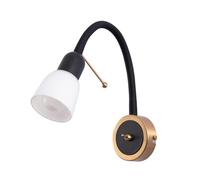 Arte Lamp Applique da Parete Interno per Lettura in Materiali Curati Nero e Bianco Lampada da Parete per Camera da Letto Ingresso Corridoio con Design Accogliente per Interni Domestici