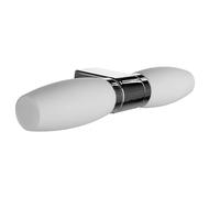 Arte Lamp Applique Da Specchio Per Bagno A Due Punti Luce Con Cavo E Presa Finitura Cromata E Vetro Ovale Per Illuminazione Uniforme Del Lavabo E Zona Trucco