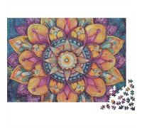 Arte Mandala colorata 1000 Mandala Fiore Modello Pezzi Puzzle Cartone Riciclato Cognitivo Difficile Top Valutato Uomini Anziani Più Venduto Sviluppo Adulti Natale 70x50cm/1000pcs