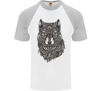 Arte Mandala Di Cane Uomo T-Shirt Baseball A Maniche Corte