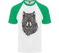 Arte Mandala Di Cane Uomo T-Shirt Baseball A Maniche Corte