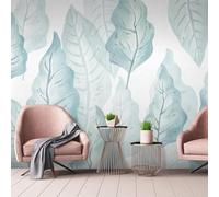 Arte Minimalista Con Foglie Dipinte A Inchiostro Blu 3D Carta Da Parati Facile Installare Mobili Sfondi Ufficio Divano Camera Letto Sfondo Decorazione Murale-150cm×105cm