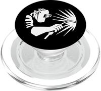 Arte minimalista Silhouette Saldatura Lavoratore PopSockets PopGrip per MagSafe