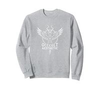 Arte mistica della Capra alata estetica occulta del Baphomet Felpa, Unisex per Adulti, Grigio Melange, L