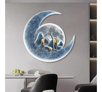 Arte Murale 3D con Luce LED, Arte Feng Shui Con Luce, Arredamento Casa Moderno Per Comodino, Decorazione Murale Alimentata A Spina, Per Soggiorno, Ingresso(Blue,40cm/16in)
