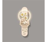 Arte murale 3D con luci LED Illuminate, Pittura Imitazione, Pittura Moderna per la Decorazione del Portico, Scultura di Alimentazione per Soggiorno, Camera da Letto (C, 31,5x12,6 p