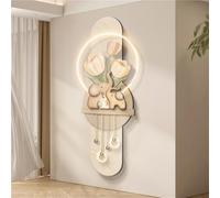 Arte murale 3D con luci LED Illuminate, Pittura Imitazione, Pittura Moderna per la Decorazione del Portico, Scultura di Alimentazione per Soggiorno, Camera da Letto (B, 39,4x15,7 p