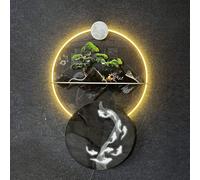 Arte murale 3D con luci, murale sospeso, sculture di Alimentazione con Luce LED, Immagine di Paesaggio di alci per casa, Soggiorno, Studio, Arredamento per Camera da Letto (E, 27,6