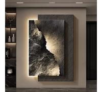 Arte Murale 3D Con Modellazione Effetto Pietra E Luci, Sculture Da Parete A LED Con Interfaccia USB, Scultura-quadro Sospesa In Arenaria Senza Cornice Per Ingresso(C,70 * 100cm)