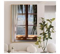 Arte Murale Decorativa 3D, Sculture Murali Appese Con Luce A Led, Murale Illuminato Di Finte Finestre Apribili, Decorazioni Murali Con Vista Sulla Finestra, Pittura Con Lampada(Multi-colored-C,50x70cm