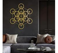 Arte murale in metallo, decorazione murale in metallo Metatron Cube, arte murale con geometria sacra, decorazione murale con arte geometrica, decorazione murale Metatron Cube, arazzi per soggiorno, ca