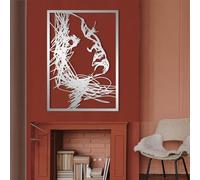 Arte murale in metallo raffigurante un volto di donna moderno, linea femminile astratta da parete, decorazione artistica raffigurante un volto di donna, scultura moderna per la casa, soggiorno,
