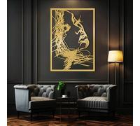 Arte murale in metallo raffigurante un volto di donna moderno, linea femminile astratta da parete, decorazione artistica con volto di donna, scultura moderna per la casa, soggiorno, camera da let