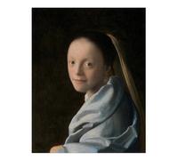 Arte murale ispirata a Vermeer Elegante ritratto classico Impres