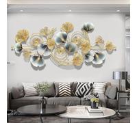 Arte Murale Moderna in Metallo 3D, Decorazione Murale in Metallo Fatta A Mano, Scultura da Parete in Metallo Stereo, Decorazione per La Casa per Soggiorno, Cucina, Camera da Letto,118 * 49 Cm