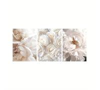 Arte Murale,Set di 3-Moderni Dipinti Tela Astratti Con Fiori Stampe Minimaliste Poster Floreali e Botanici Soggiorno Cucina Camera Letto Decorazione Parete la Casa-40*60cm/16*24 pollici(senza cornice)