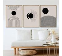Arte Murale,Set di 3-Poster Arcobaleno In Bianco Nero Arte Moderna Parete Stile Bauhaus Set Artistico Geometria Astratta Galleria D'Arte Ufficio In Casa-40*60cm/16*24 pollici(senza cornice)