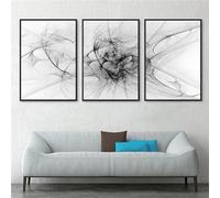 Arte Murale,Set di 3-Poster Astratti In Bianco e Nero Dipinti Tela Moderni e Minimalisti Stampe Artistiche Parete Quadri Soggiorno Ufficio Interni Decorazioni Casa-40*60cm/16*24 pollici(senza cornice)