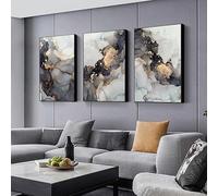 Arte Murale,Set di 3-Poster su Tela Con Texture In Marmo Astratto Arte Murale Nordica Grigia Quadri Moderni per Soggiorno Casa Cucina Ufficio Decorazione-40*60cm/16*24 pollici(senza cornice)