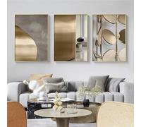 Arte Murale,Set di 3-Quadri Astratti Dorati Poster di Lusso Stampe su Tela Quadri Moderni da Parete Soggiorno Cucina Ufficio Camera da Letto Decorazione la Casa-40*60cm/16*24 pollici(senza cornice)