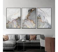 Arte Murale,Stampa su Tela Dipinto Astratto Moderno Onda Dell'Oceano Lusso Trama Dorata Poster Artistico Soggiorno Ufficio Decorazione Stanza Dipinto su Tela-40*50cm*3 pezzi(stampa senza cornice)