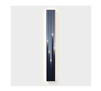 Arte Murale Stretta, Grandi Dipinti Decorativi Astratti, Sculture Murali con Luci A LED, Pannelli di Pittura in Porcellana di Cristallo(Black-C,25X200 CM)