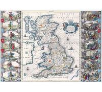 Arte murale vintage di una mappa di Gran Bretagna e Irlanda
