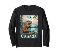 Arte naturalistica scenica del Canada Beaver Lake Maglia a Manica