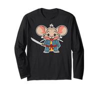 Arte Ninja Giapponese e Topo Samurai Giapponese Maglia a Manica
