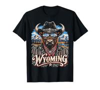 Arte Occidentale della Montagna dei Cowboy del Wyoming Maglietta