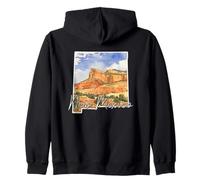 Arte Paesaggistica Acquerello del Nuovo Messico Felpa con Cappuccio