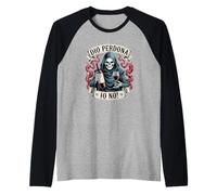 Arte per amanti del vino con la Morte Dio Perdona Io No Maglia con Maniche Raglan