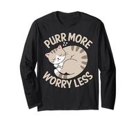 Arte per gatti Purr More Worry Less Calm Maglia a Manica