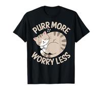 Arte per gatti Purr More Worry Less Calm Maglietta