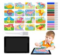 Arte per sbucciare e incollare, pittura colorata - Kit per staccare e incollare immagini artistiche a colori - 12 colori di 16 immagini di peeling e cospargere 1 vassoio 1 strumento artistico con pinc