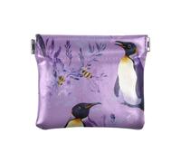 Arte Pinguino Viola di Modo DELL'UNITÀ di elaborazione di Cuoio Cambiamento Borsa Decorativa Del Raccoglitore Del