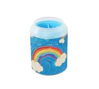 Arte Pittura A Olio Blu Arcobaleno Portatile Cane Pulitore Rondella e Massaggiatore Setole In Silicone Morbido Piedi Grooming Forniture per Gatti