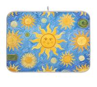 Arte Pittura A Olio Blu Sole Cucina Controsoffitto Decor mat Sotto Scolapiatti Stuoia di essiccazione Cucina mat Grande 18 x 24