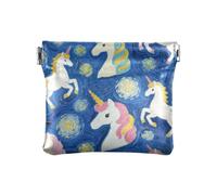 Arte Pittura A Olio Unicorni Blu Moda Donna In Pelle Moneta Portafoglio Impermeabile Custodie per Carte Organizzatori di Denaro per Le Donne Mujer para monedas