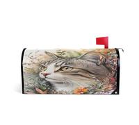 Arte Pittura ad Acquerello Gatto Fiore Cassetta postale Decorativa Coperture magnetiche per l'autunno unico mailbox copre dimensioni standard dimensioni standard copertura para buzon
