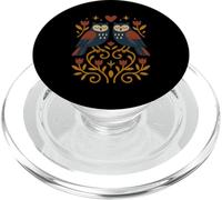 Arte popolare scandinava Gufi Botanico Floreale PopSockets PopGrip per MagSafe