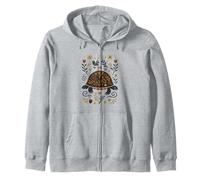 Arte popolare scandinava Tartaruga Floreale Botanico Felpa con Cappuccio