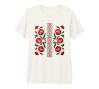 Arte Popolare Tradizionale bulgara Shevitsa Floral Pattern Maglietta Premium