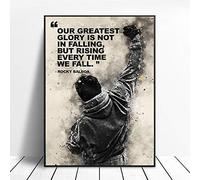 Arte Poster,Black White Rocky Balboa Boxe, Stampa su Tela Poster E Stampe, Poster Motivazionali da Parete per Arredamento Camera da Letto, per Giochi di Ragazzi Adolescenti-50X70Cm