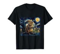 Arte Quokka Notte Stellata Van Gogh Maglietta