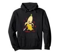 Arte raccapricciante retrò del personaggio del film horror Chibi Killer Banana Felpa con Cappuccio