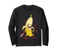 Arte raccapricciante retrò del personaggio del film horror Chibi Killer Banana Maglia a Manica